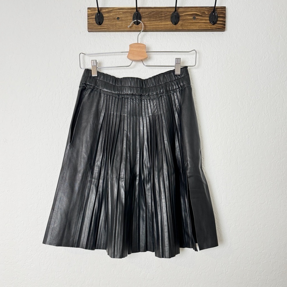 Zadig & Voltaire Lamb Leather Deluxe Pleated Skirt